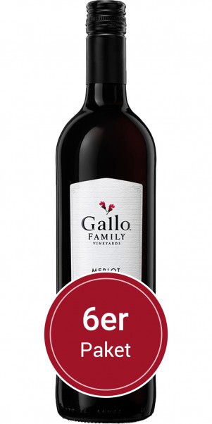 6 Flaschen Family Vineyards, Merlot, Gallo Kalifornien 0,75l