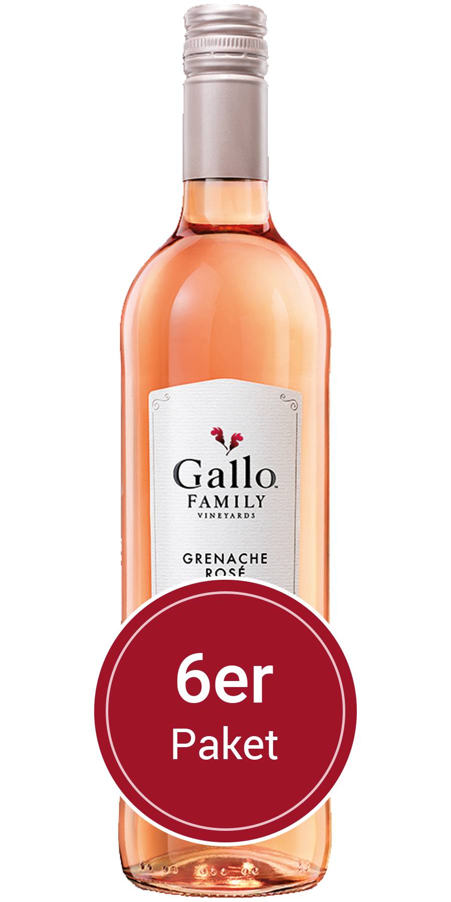 6 Flaschen 0,75 l Gallo Rose, Kalifornien Grenache Vineyards, Family