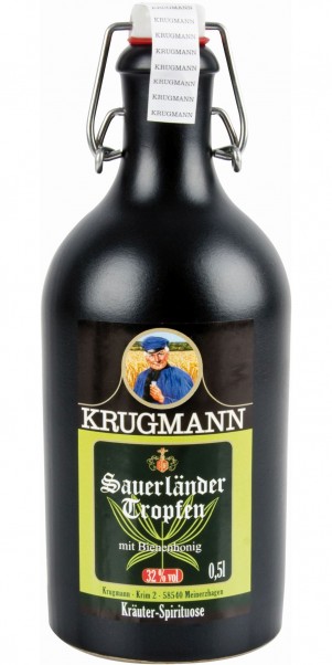 Krugmann, Sauerländer Tropfen Kräuter-Spirituose im Steinkrug 0,50 l